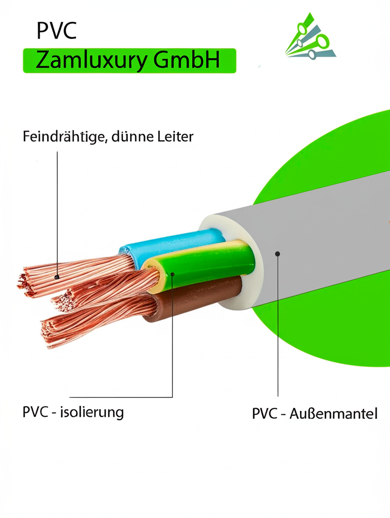 Flexibles Stromkabel Universalkabel Elektrisches Kabel H05VVF 3x2.5mm² (Grau, 1meter) – Bild 4