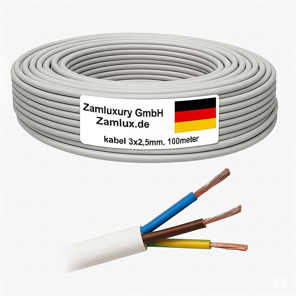 Flexibles Stromkabel Universalkabel Elektrisches Kabel H05VVF 3x2.5mm² (Grau, 1meter) – Bild 2